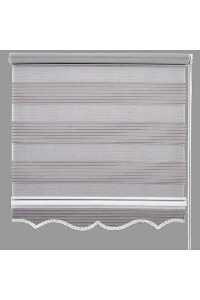 Babacan Home Design Pliseli Gri Zebra Stor Perde Etek Dilim Hediyeli 130x260