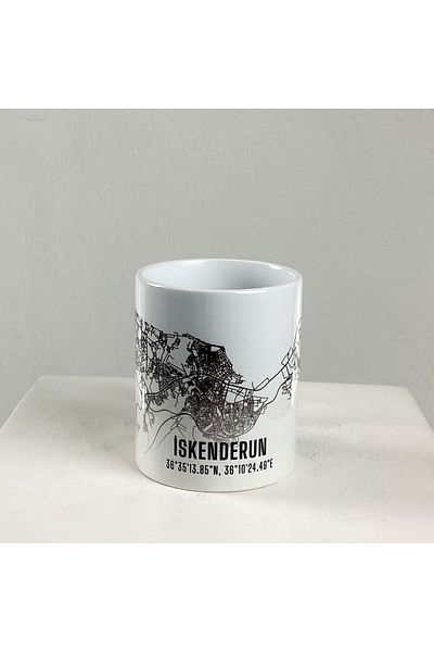 Mini Street Map Alexander City Map Printed Porcelain Mug