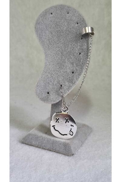 Fugusugu Nirvana Smiley Face Tragus Sıkıştırma Küpe Nirvansmlykkr885