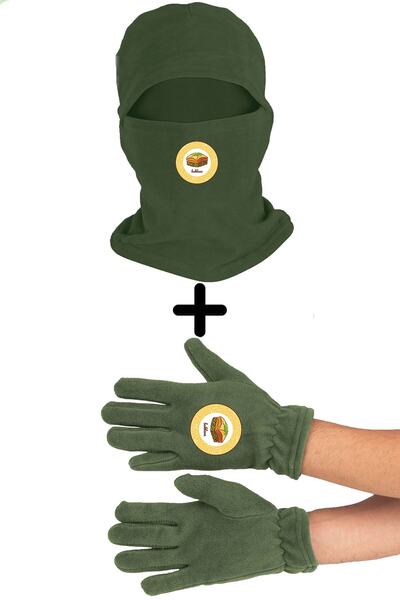 Zeron Tasarım Set mănuși lungi Baklava Fleece Balaclava Bll1426