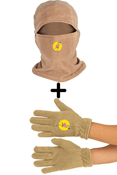 Zeron Tasarım Набір довгих рукавичок і маски Flamingo Polar Bll760