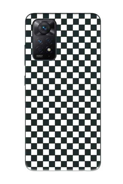 Spoyi Xiaomi Redmi Note 11 Pro Checkerboard Design Black Launch Phone Case