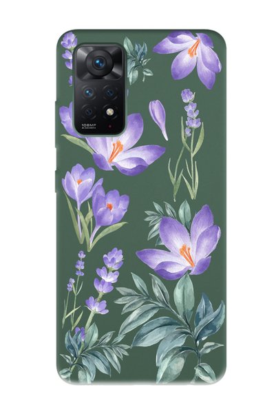 Spoyi Xiaomi Redmi Note 11 Pro Dark Green Launch Phone Case with Winter Flowe...