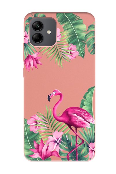 Spoyi iPhone 14 Pro Max Tropical Flamingo Design Powder Launch Phone Case
