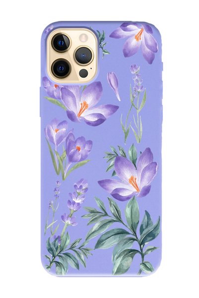 Spoyi iPhone 14 Pro Winter Flower Design Lilac Launch Phone Case