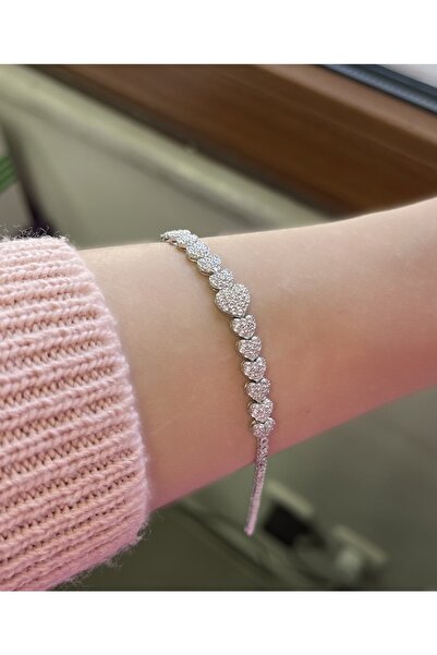 silverpoint Zirkon Taşlı Kalp Suyolu Bileklik