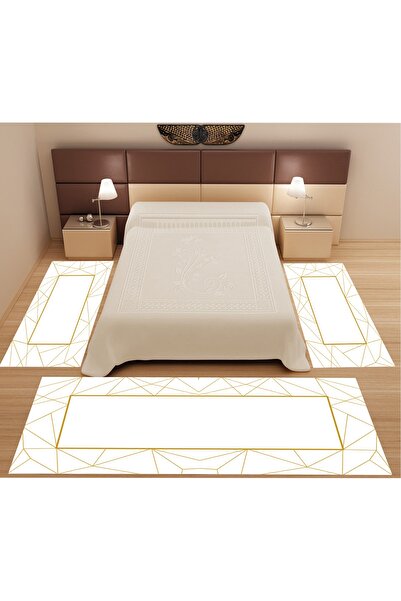 VİOLA CONCEPT Dijital Baskılı 3 'lü Yatak Odası Halısıyolluk Takımı 2 Adet 80x150 Cm 1 Adet 80x300 Cm