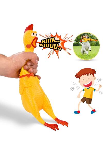 Genel Markalar Büyük Boy Öten Çığlık Atan Horoz Tavuk Shrilling Chicken Kedi Köpek Oyuncağı