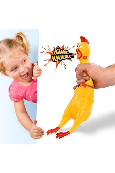 Genel Markalar Büyük Boy Öten Çığlık Atan Horoz Tavuk Shrilling Chicken Kedi Köpek Oyuncağı