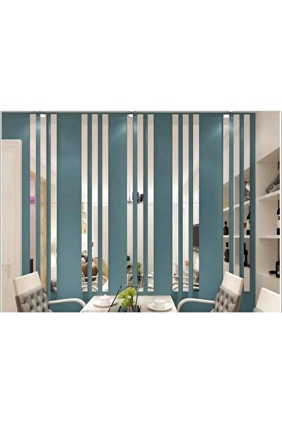 Ayna Dekoratif Şerit Gümüş Pleksi 5 Adet 2.5×100cm ( Kendinden Yapışkanlı )
