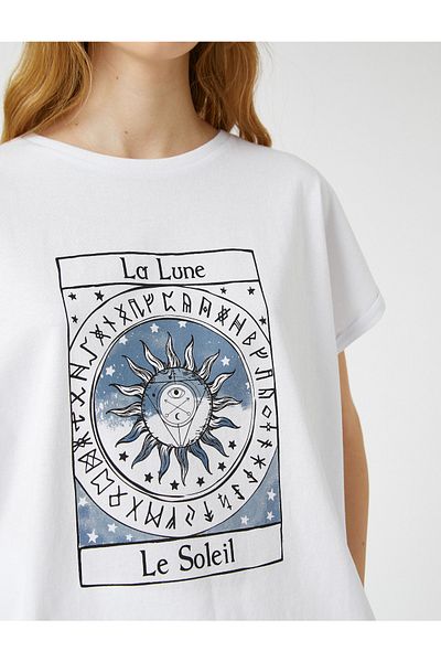 Koton Κοντομάνικο T-Shirt Relaxed Fit Crew Lack με στάμπα