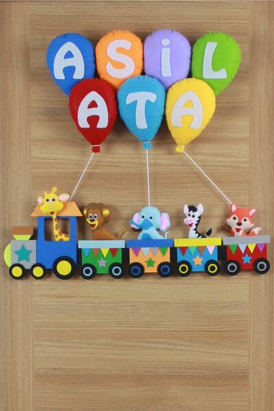 Renkli Hayallerim Asil Ata Isimli Trenli Bebek Ve Hastane Odası Kapı Süsü