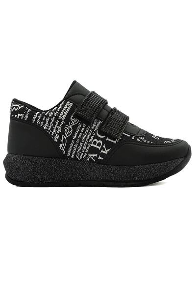 LETAO Simli Taşlı Çift Cırtlı Bantlı Kolay Giyim Kız Spor Sneaker Ayakkabı