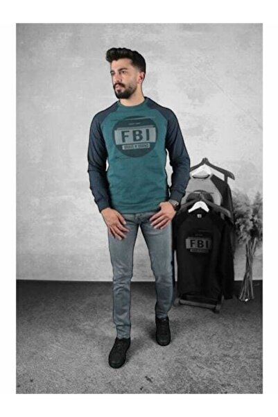 FBI سويت شيرت رجالي مطبوع بقصة ضيقة - كم راجلان 95111