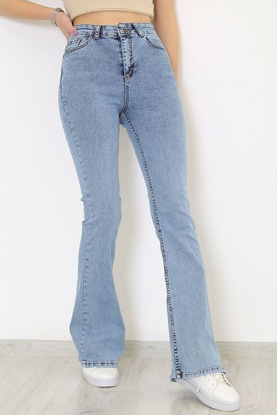 Trn JNS Pantaloni Miya Blue Snow Wash Gold Spaniol Spaniol Jean cu talie înaltă