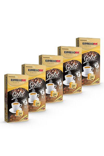 ESPRESSOMM Premium Gold Nespresso ® Aluminum Capsule Coffee - 50 Pieces