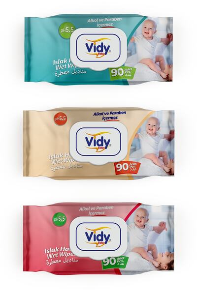 Vidy Baby Sensitive Baby Wet Towel 90×6 Pack (540 Sheets)