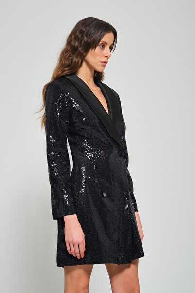 TARA COŞKUNTUNCEL Payet Kruvaze Ceket Elbise