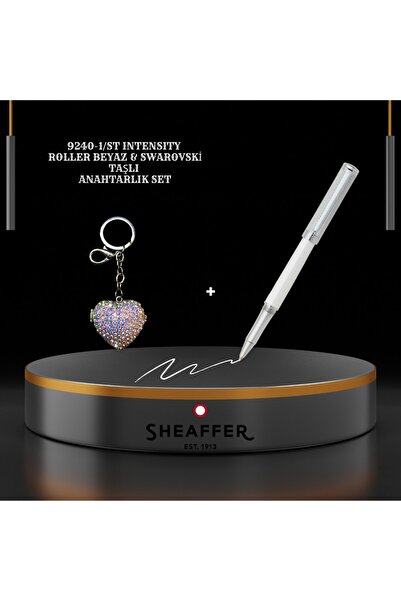 Sheaffer 9240-1/st Intensıty Roller Kalem Beyaz & Taşlı Anahtarlık Set | Kalem