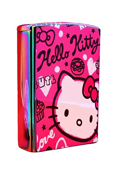 İŞTE BU Hello Kitty Baskılı Yandan Kaydırmalı Lüks Gazlı Pembe Çakmak