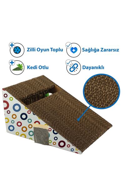 Herniks Natural Cat Scratching Cardboard with Herb and Bells 27.5 Cm Hr2021c