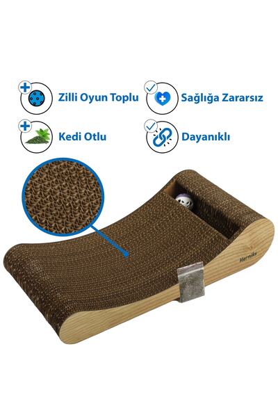 Herniks Natural Cat Scratching Cardboard with Herb and Bells 44 cm Hr2023