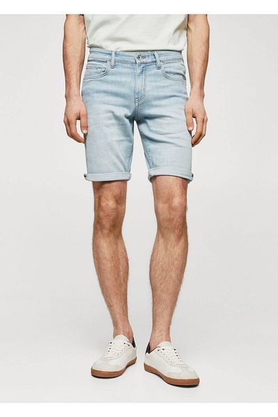 MANGO Man Slim Fit Denim Bermuda Shorts
