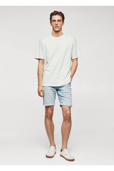 MANGO Man Slim Fit Denim Bermuda Shorts