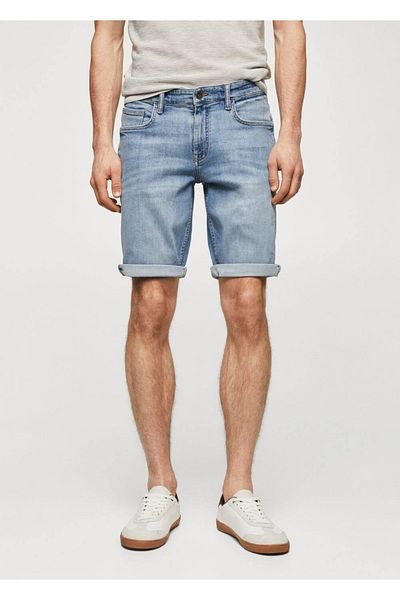 MANGO Man Slim Fit Denim Bermuda Shorts