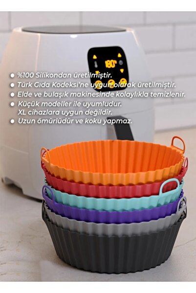 Hyd Airfryer Silicone Cooking Bowl 20x5 Cm Bpa Free Air Fryer Mold Suitable for Food