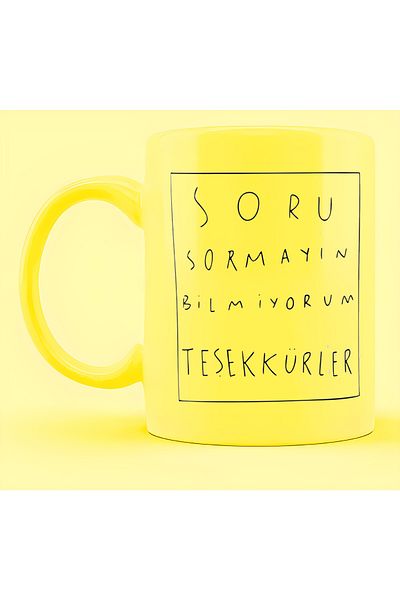RHG Art Don't Ask Questions I Don't Know Thank You Yellow Mug Gift