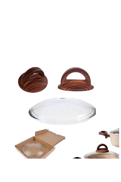 Casa Milano Orijinal Ahşap Kulp Ve 32 Cm  Cam Kapak