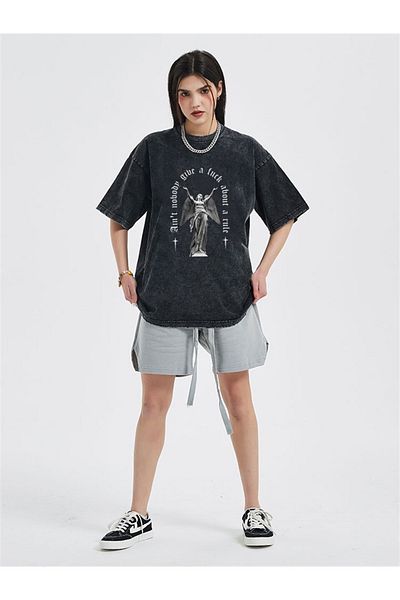 Touz Unisex Washable Vintage T-shirt - Art Pattern
