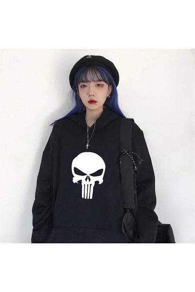 Touz Φούτερ Punisher Μαύρη κουκούλα