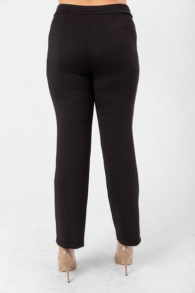Laranor Siyah Büyük Beden Flato Cepli Cigarette Scuba Pantolon