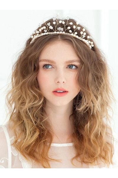 CSR Collection Handmade Crown with Crystal and Glass Pearls
