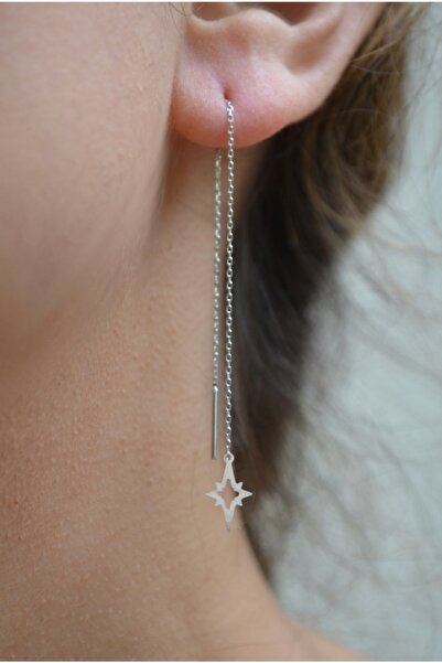 TakıConcept Обеци с дълга верижка North Star, дамски обеци, дълги обеци