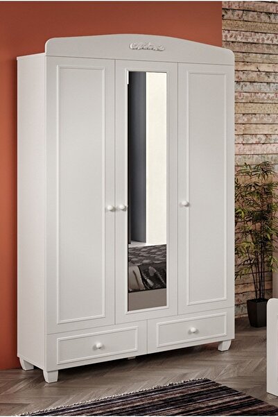 ROSEPAL Alle 3 Kapaklı 2 Çekmeceli Aynalı Dolap