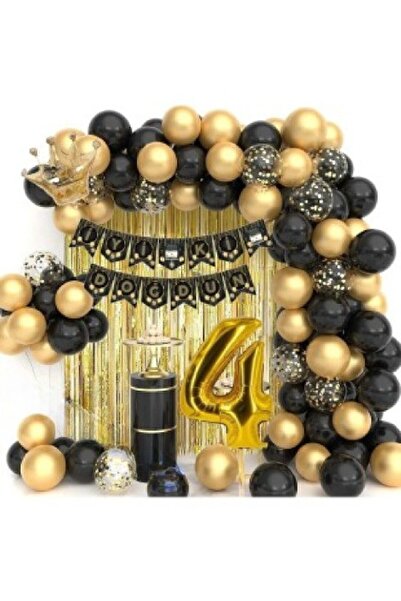 Bkmc Set de aniversare cu baloane încuiește de coroană cu lanț de baloane - L...