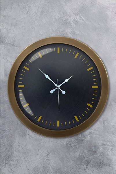 Kasva Concept هدية ساعة حائط ذهبية كلاسيكية معدنية سوداء كلاسيكية مقاس 36 سم