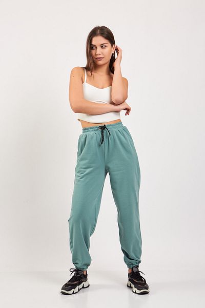 Moda Tuğram Αθλητικό παντελόνι Water Green Oversize με ελαστική μέση και πόδι
