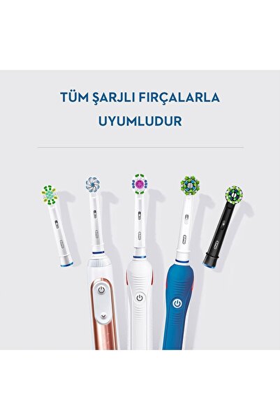 Oral-B Diş Fırçası Gelimiş Yedek Başlığı Cross Action Siyah 4adet Eb50