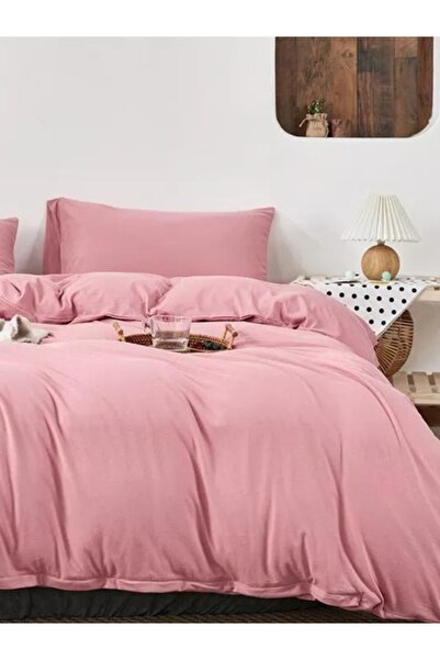 Sheri Home Soft Gül Kurusu Çift Kişilik Nevresim (YORGAN KİLİFİ) 200x220 %100...