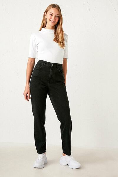 Bella denim Jupiter Black Colorfast Mom farmerke Ženski Boyfriend Visok struk...