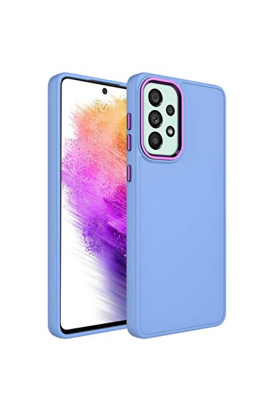 ZM STORE Samsung Galaxy A52 Kılıf Metal Çerçeve Ve Buton Tasarımlı Silikon Zo...