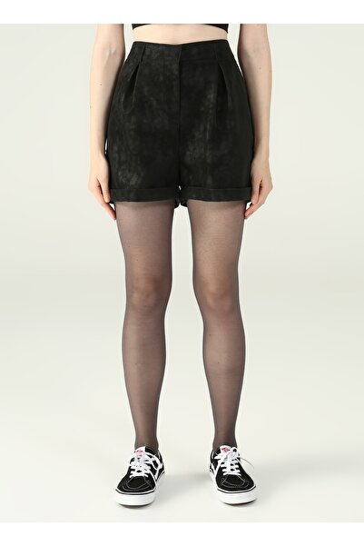 Black On Black Normal Bel Loose Fit Siyah Kadın Şort K-dogra