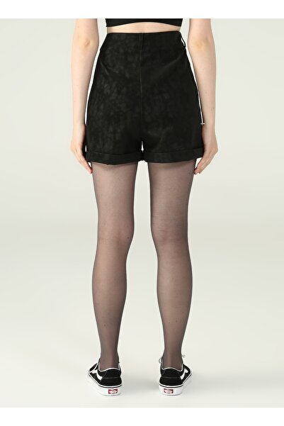 Black On Black Normal Bel Loose Fit Siyah Kadın Şort K-dogra