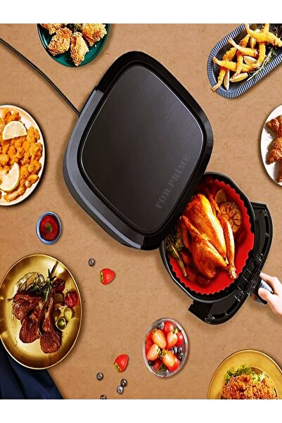 For Prime 2 Pieces Air Fryer Air Fryer Silicone Cooking Mold 20 Cm X 5 Cm Red