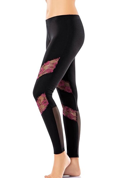 Derya Kurşun Colanți de damă cu dantelă din tul 0580