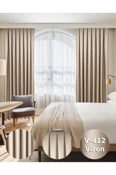 YS PERDE TASARIM Lüx Saten Blackout Karartma Fon Perde Yüksek Kaliteli 1/3 Sı...